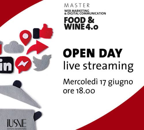 Open Day in live streaming del Master Food & Wine 4.0 IUSVE